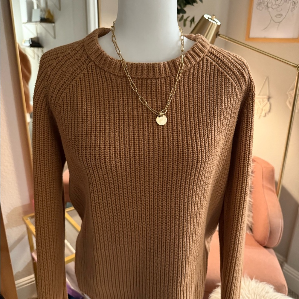CJLA Camel Ribbed Knit Sweater